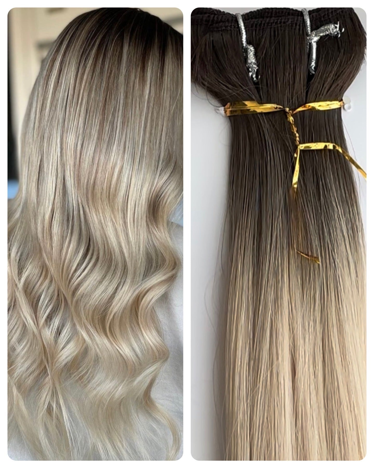AB Dark Brown Rooted Machine Weft